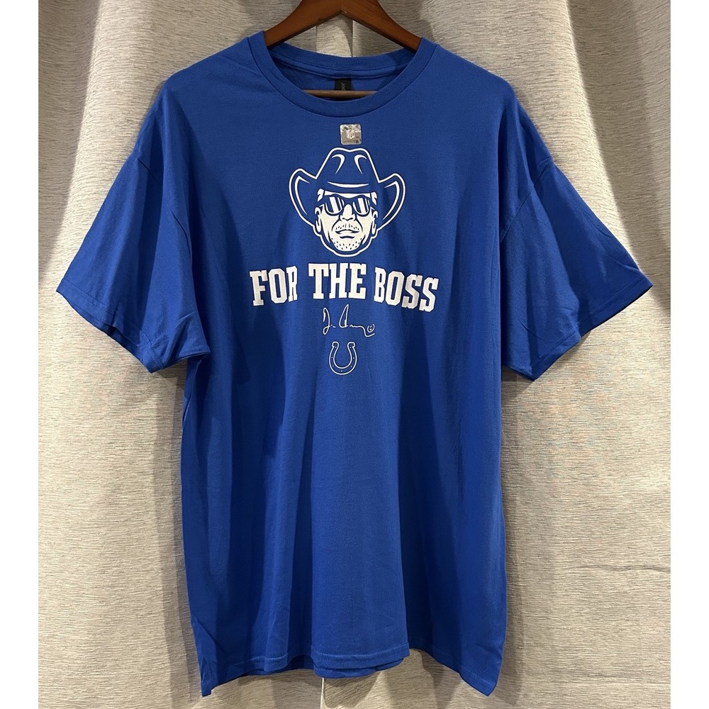 NEW‎ Indianapolis Colts For the Boss Jim Irsay Commemorative T shirt Men's XL